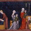 Mujeres amamantando a hijos paralíticos (siglo XIV)