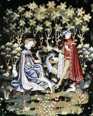 Ofrenda del corazón (tapiz,siglo XV)