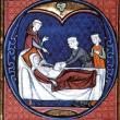 Médico asistiendo a cesárea (siglo XIII)