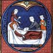 Médico controlando cesárea - siglo XIII